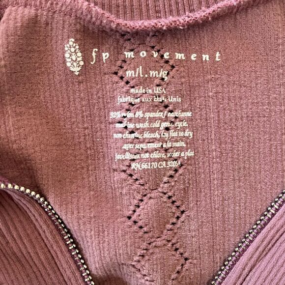 Free People Movement Slay Top Pink Seamless Half Zip Long Sleeve M L - Picture 7 of 11